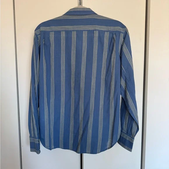 J. Crew Western style striped shirts in blue/yellow - Picture 7 of 9